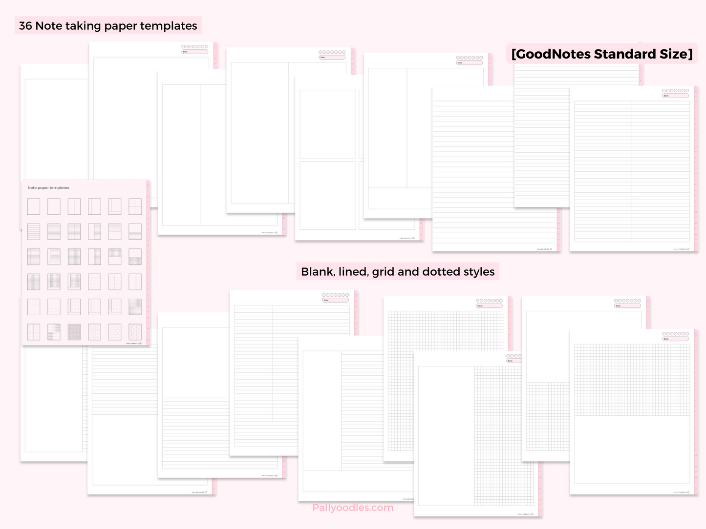 Portrait Digital Notebook Bundle - Pink